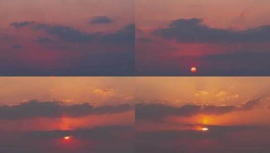 太阳升起日出金色云朵朝霞延时高清在线视频素材下载
