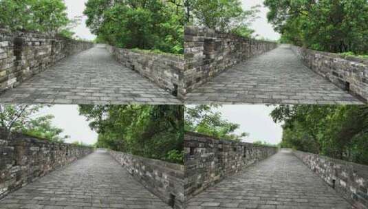 南京中山门明城墙的古建筑风光高清在线视频素材下载