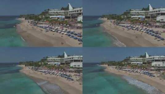 HDR印尼巴厘岛梦幻海滩日光浴航拍风光高清在线视频素材下载