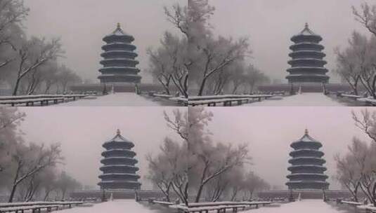 北京冬天雪景高清在线视频素材下载