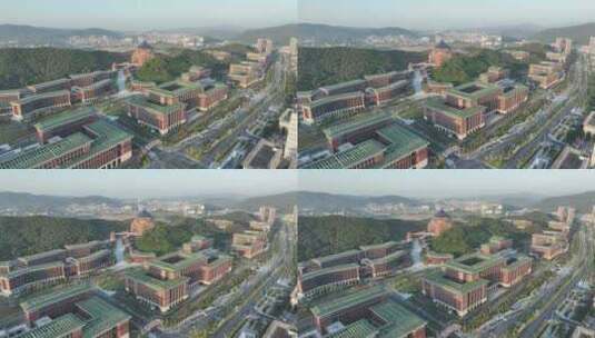 深圳光明区中山大学校区航拍学校建筑风光高清在线视频素材下载