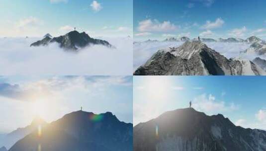 雪山登山 登山家高清在线视频素材下载