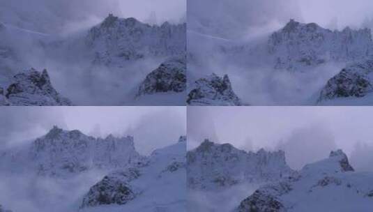 西藏高原雪山云雾缭绕高清在线视频素材下载