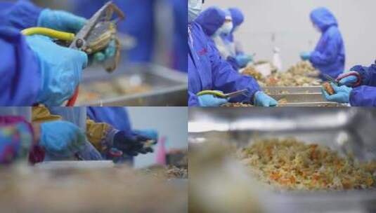 螃蟹加工高清在线视频素材下载