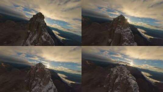 自然山脉多洛米蒂FPV高清在线视频素材下载