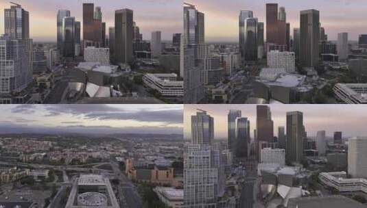 城市航拍加州洛杉矶市中心摩天大楼高清在线视频素材下载