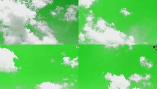 飘动的云朵绿幕抠像高清在线视频素材下载