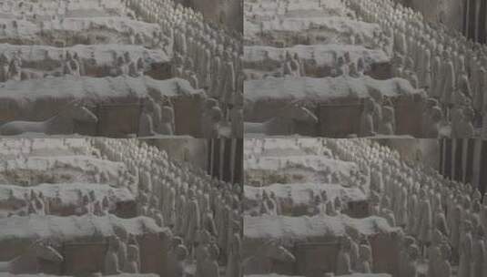 秦始皇兵马俑 灰片素材高清在线视频素材下载