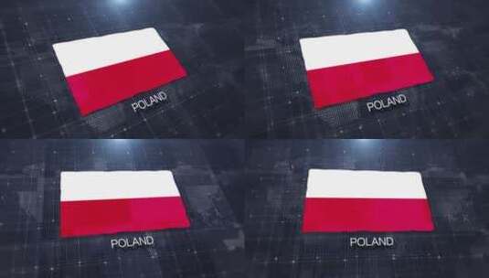 波兰国旗展示高清在线视频素材下载
