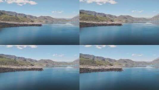 湖泊蓝天白云湖水倒影高清在线视频素材下载