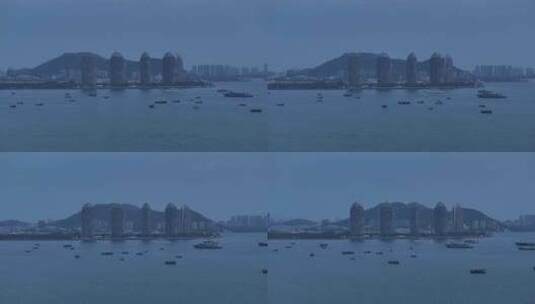 海南凤凰岛清晨航拍高清在线视频素材下载