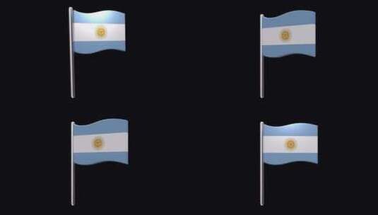 阿根廷国旗别针图标高清在线视频素材下载