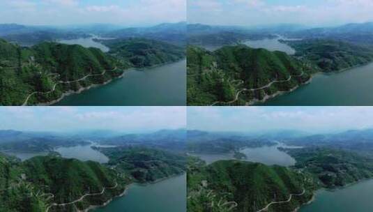 陕西安康瀛湖景区 汉江河流高清在线视频素材下载