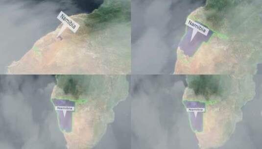 纳米比亚地图-云效应高清在线视频素材下载