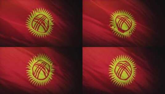 吉尔吉斯斯坦国旗挥舞-4K高清在线视频素材下载