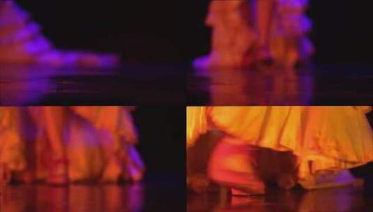 一个弗拉门戈舞者走向镜头的脚高清在线视频素材下载