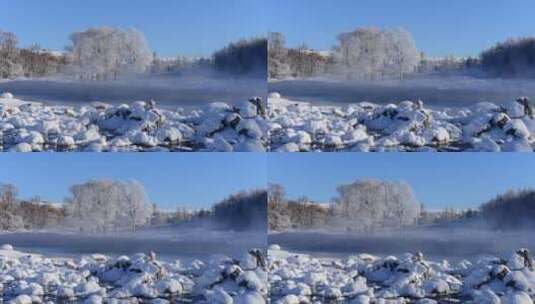 不冻河延时摄影高清在线视频素材下载