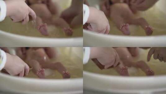 新生儿在洗澡的视频高清在线视频素材下载