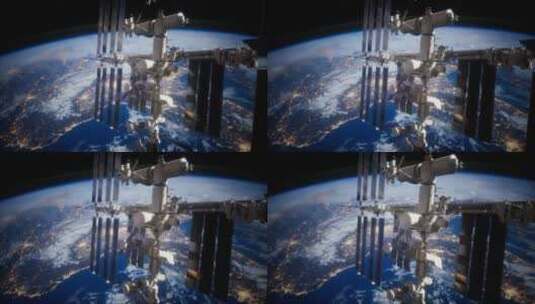 正在绕地球运行的国际空间站高清在线视频素材下载