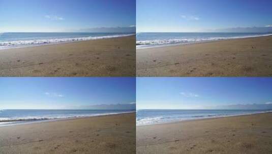 海浪冲刷着海滩高清在线视频素材下载
