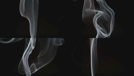 黑色背景上卷曲的烟雾高清在线视频素材下载