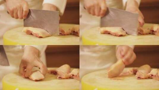 厨师拆解切分鸡肉 (10)高清在线视频素材下载