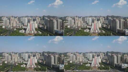 航拍贵州民族博物馆筑城广场高清在线视频素材下载