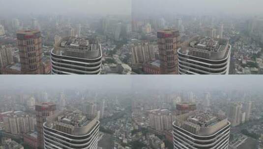 雾霾中的广州海珠高清在线视频素材下载