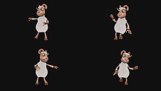 漫画公羊在黑色背景前跳舞高清在线视频素材下载