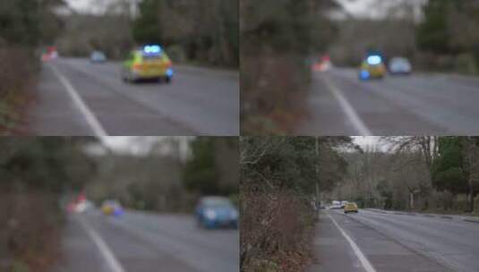 救护车行驶在道路上高清在线视频素材下载