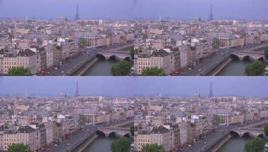巴黎城市天际线高清在线视频素材下载