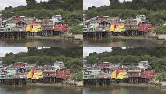 智利漂亮的彩色房屋高清在线视频素材下载
