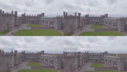 航拍爱尔兰基尔肯尼城堡高清在线视频素材下载