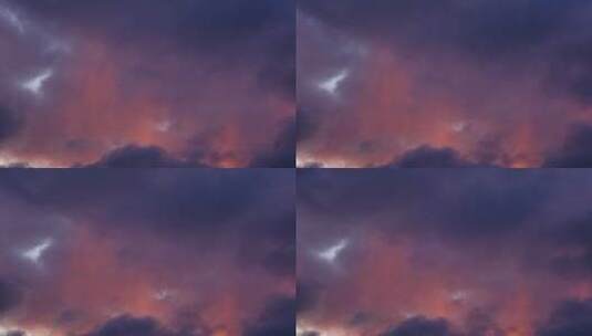 日落天空红色和紫云日落高清在线视频素材下载