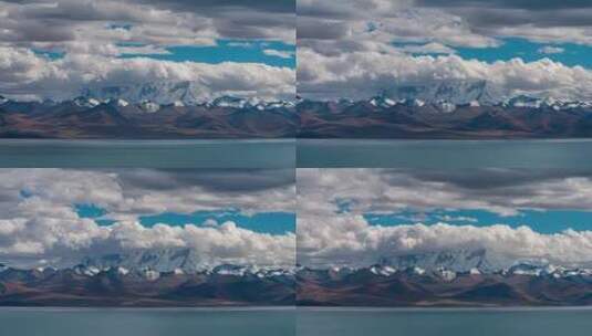西藏纳木错念青唐古拉山风光延时高清在线视频素材下载
