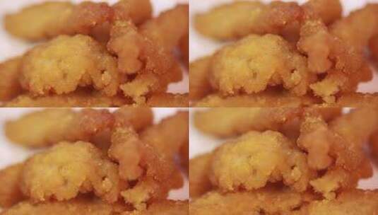 网红美食垃圾食品炸鸡排炸鸡柳高清在线视频素材下载