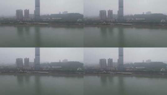 航拍湖南衡阳第一高楼高清在线视频素材下载