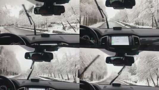 开车看雪高清在线视频素材下载