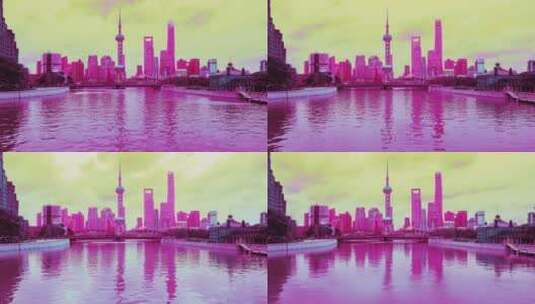 粉色上海延时摄影高清在线视频素材下载