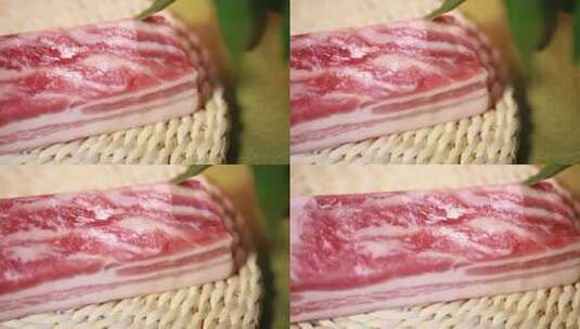 鲜肉猪肉五花三层高清在线视频素材下载