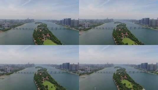 湖南长沙城市风光天际线航拍高清在线视频素材下载