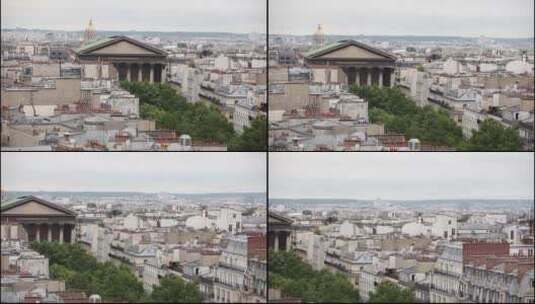 白天远眺法国巴黎埃菲尔铁塔高清在线视频素材下载