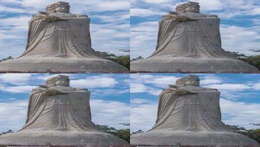 莆田湄洲岛妈祖祖庙妈祖石雕延时摄影高清在线视频素材下载