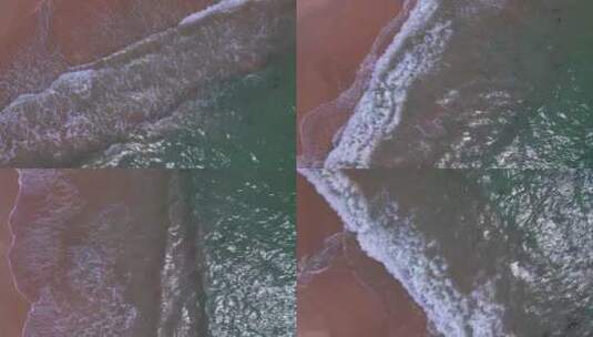 西冲沙滩航拍顶视图旋转镜头高清在线视频素材下载