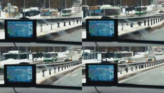 GPS卡在汽车仪表盘上高清在线视频素材下载