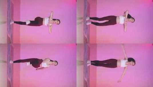 网红跳舞健身操运动热身大长腿美女高清在线视频素材下载