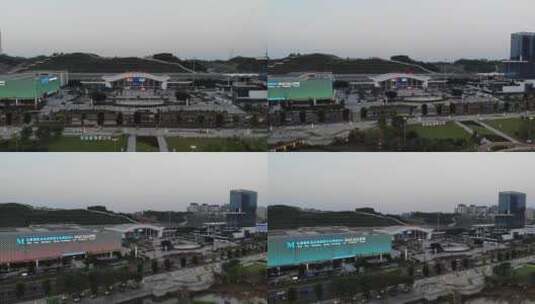 四川内江内江北站航拍夜景视频素材高清在线视频素材下载