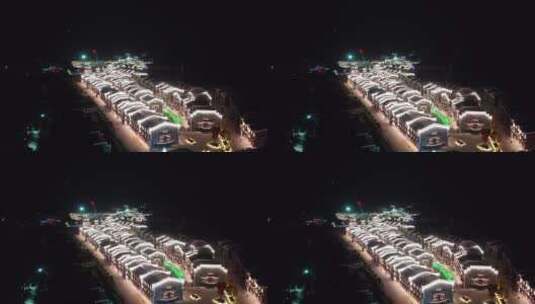 航拍衡阳南岳夜景灯光秀高清在线视频素材下载