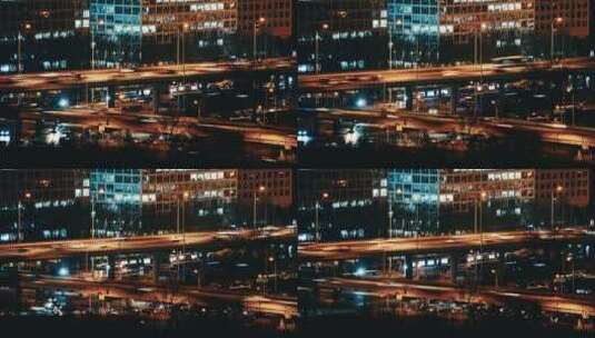 城市夜景车流高清在线视频素材下载