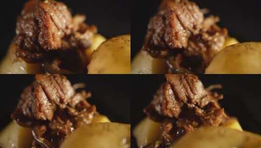 解馋美食土豆炖牛肉高清在线视频素材下载